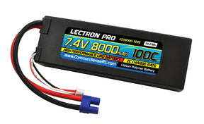 Lectron Pro 7.4V 8000mAh 100C Lipo Battery with EC3 Connector - Iron City RC Hobbies