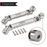 INJORA Stainless Steel Drive Shafts with D Shaped Hole for SCX24 C10 JLU Bronco Base Camp 4Runner