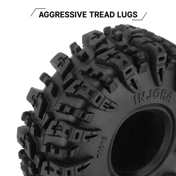 INJORA 1.0" Swamp Claw M/T Tires (56mm/64mm) (T1021/T1019) (4)