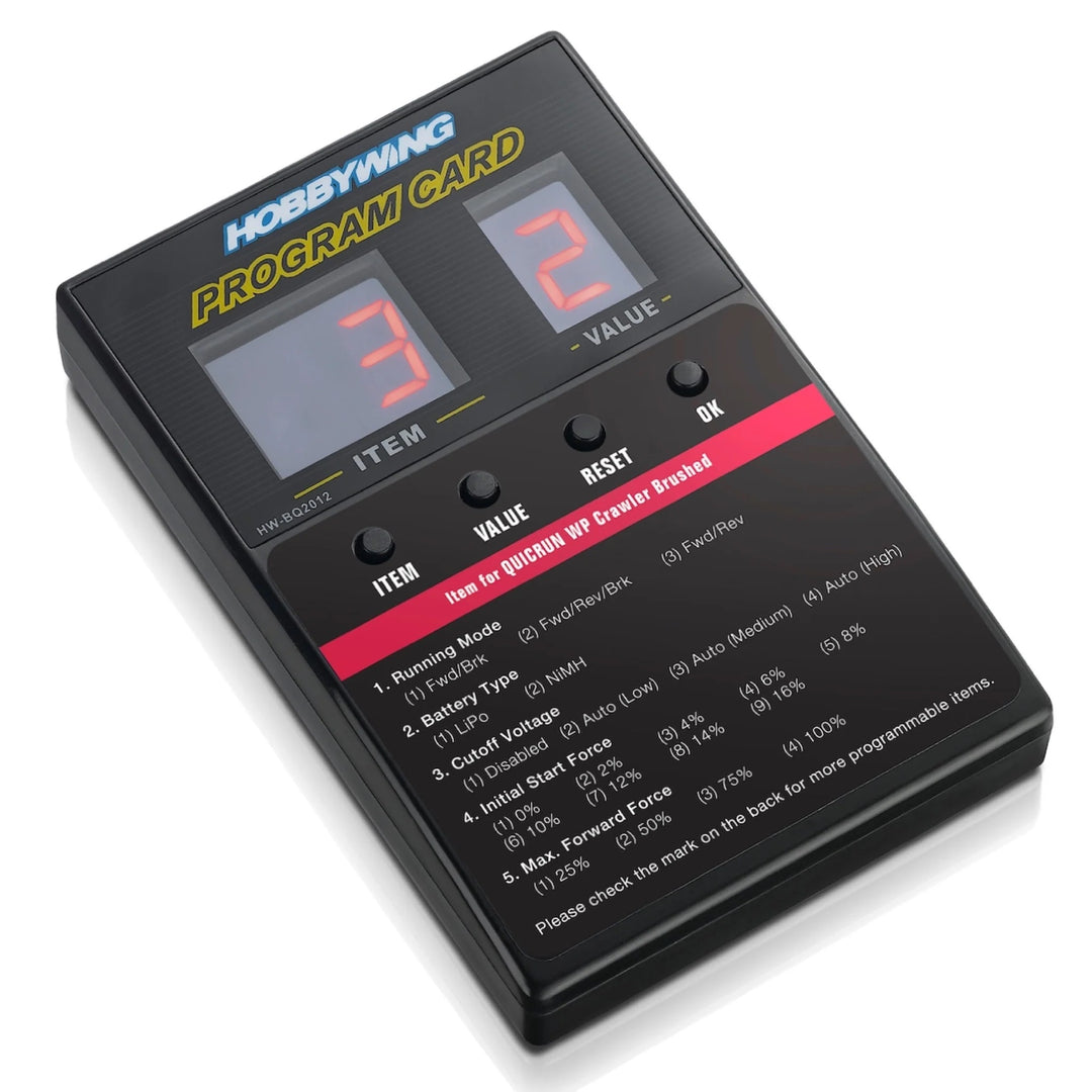 Hobbywing LED Program Card - General Use for Cars, Boats, and Air