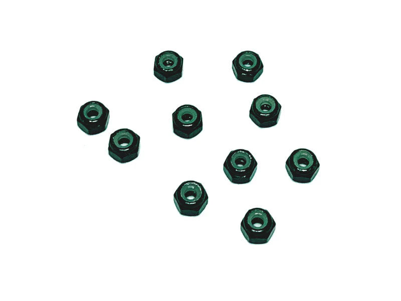 Racers Edge Nylon Lock Nut M2 (10pcs) Black - Iron City RC Hobbies