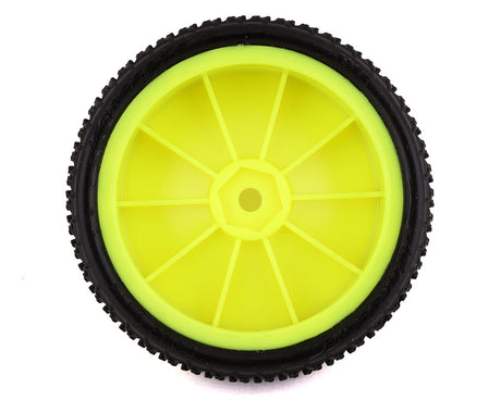JConcepts Fuzz Bite LP 2.2 Pre-Mounted 2WD Front Buggy Carpet Tires (Yellow) (2) (Pink) w/12mm Hex