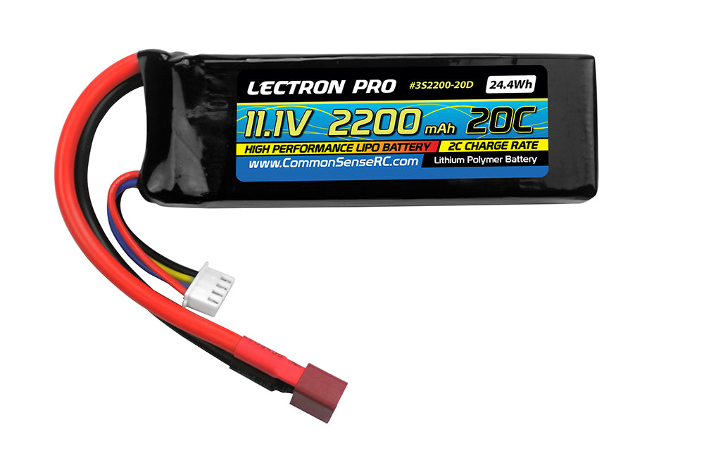 Lectron Pro 11.1V 2200mAh 20C Lipo Battery with Deans-type Connector - Iron City RC Hobbies