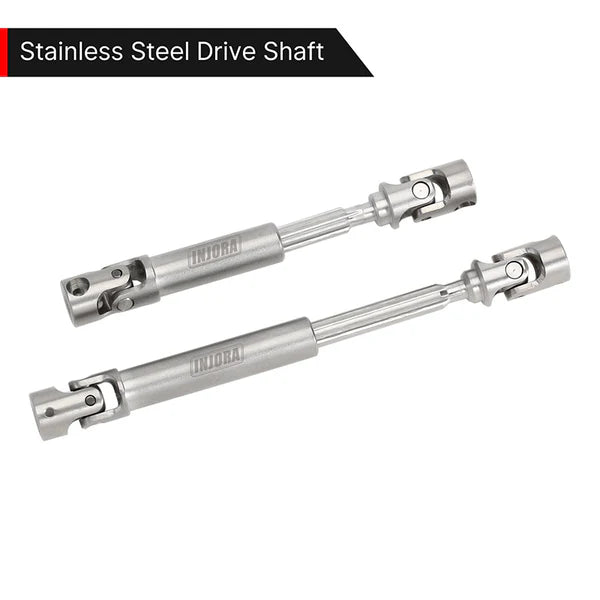 INJORA Stainless Steel Drive Shafts with D Shaped Hole for SCX24 C10 JLU Bronco Base Camp 4Runner
