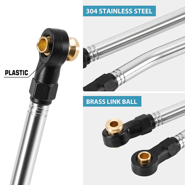 INJORA Stainless Steel High Clearance Links & Steering Links Set for 1/18 HPI Venture18