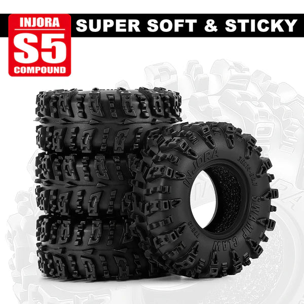 INJORA 0.7" 36*14mm Swamp Claw Tires for 1/30 SCX30 (T7019) (4)