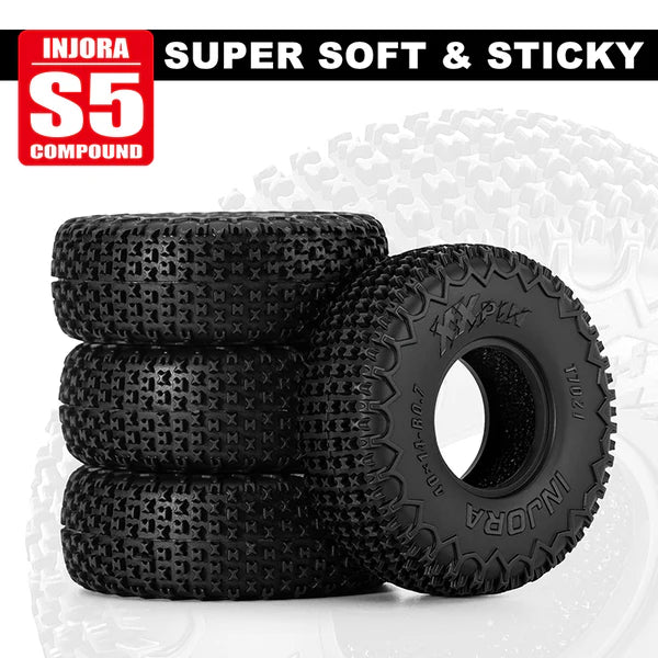 INJORA 0.7" 40*14mm XHX Pin Tires for 1/30 SCX30 (T7021) (4)