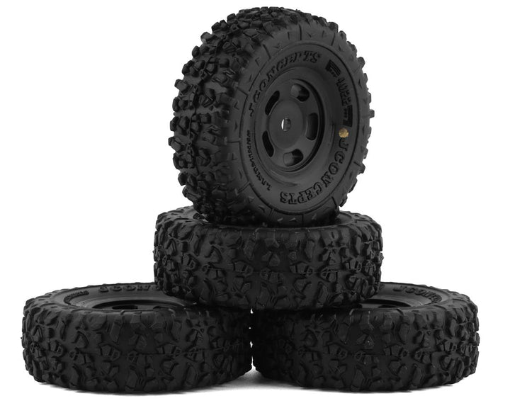 JConcepts Landmines 1.0" Pre-Mounted Tires w/Glide 5 Wheels (Black) (4) (Green) w/7mm Hex - Iron City RC Hobbies