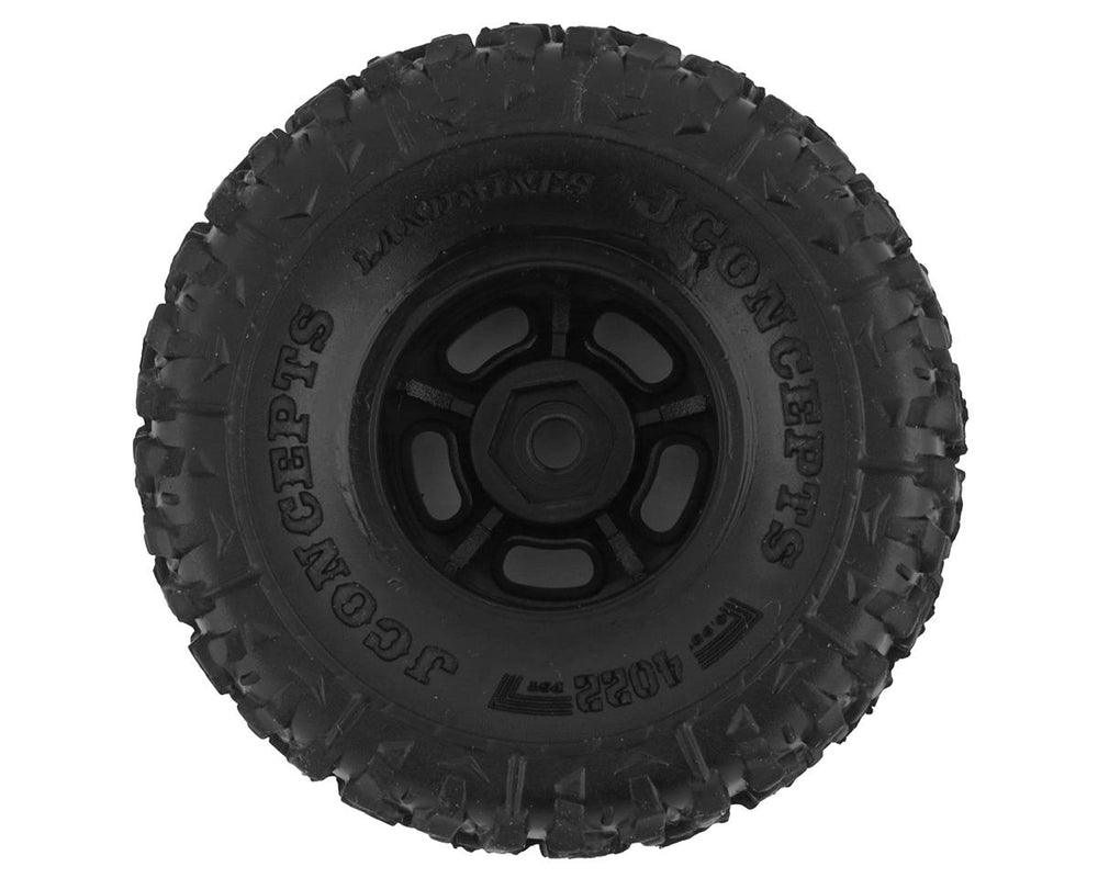 JConcepts Landmines 1.0" Pre-Mounted Tires w/Glide 5 Wheels (Black) (4) (Green) w/7mm Hex - Iron City RC Hobbies