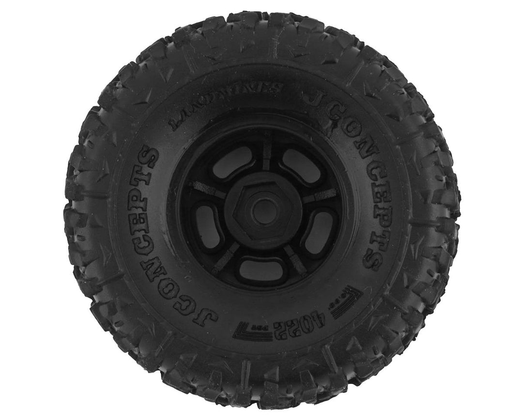 JConcepts Landmines 1.0" Pre-Mounted Tires w/Glide 5 Wheels (Black) (4) (Green) w/7mm Hex - Iron City RC Hobbies