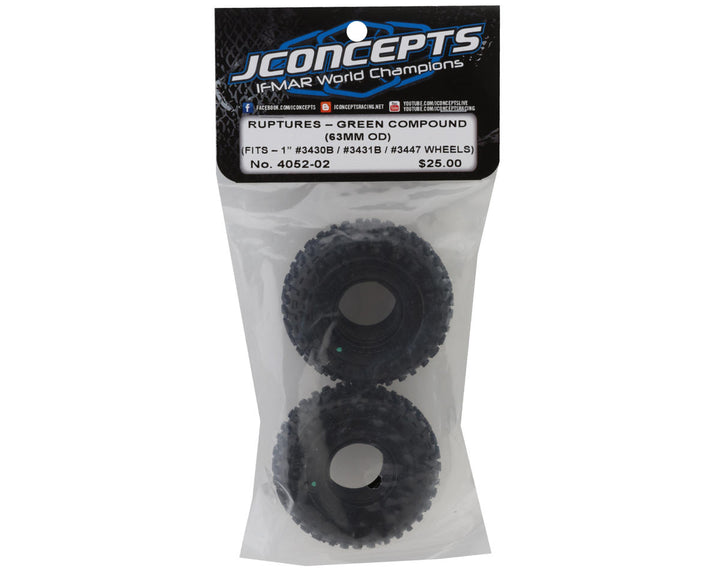 JConcepts Ruptures 1.0" Micro Crawler Tires (63mm OD) (2) (Green)