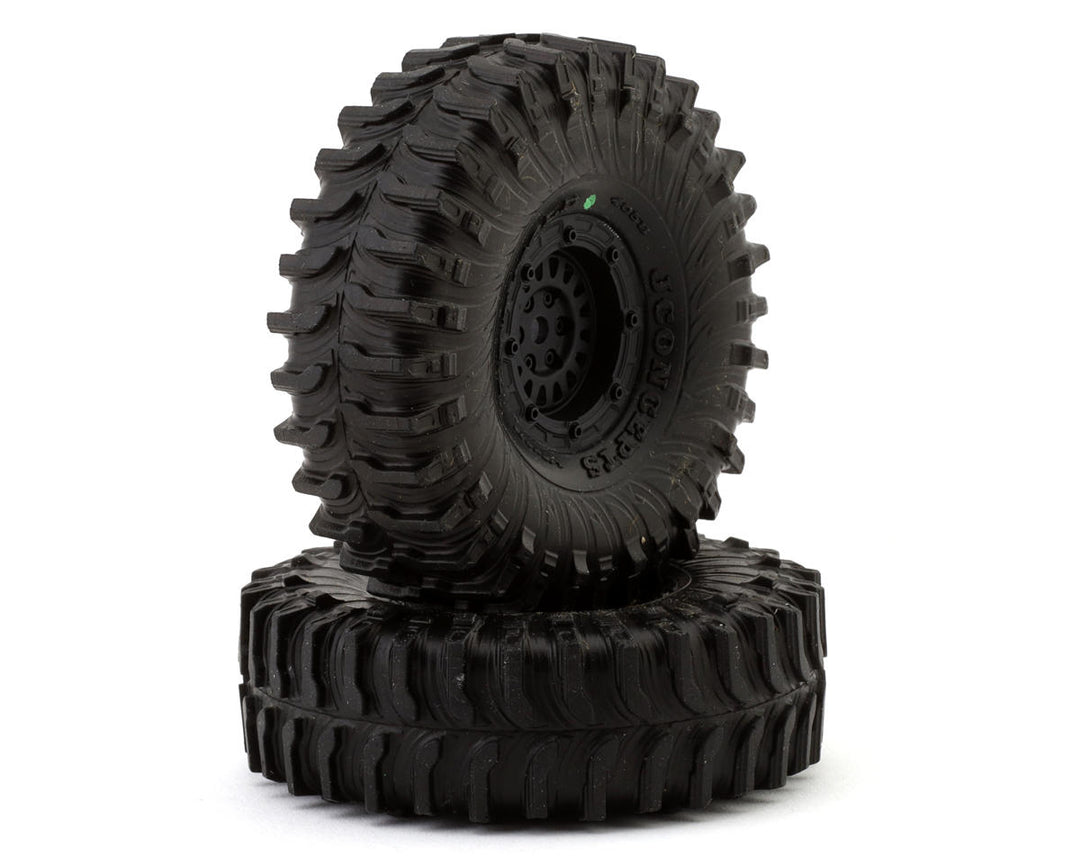 JConcepts The Hold 1.0" Pre-Mounted Tires (63mm OD) (2) w/Crusher Wheels (Green) - Iron City RC Hobbies