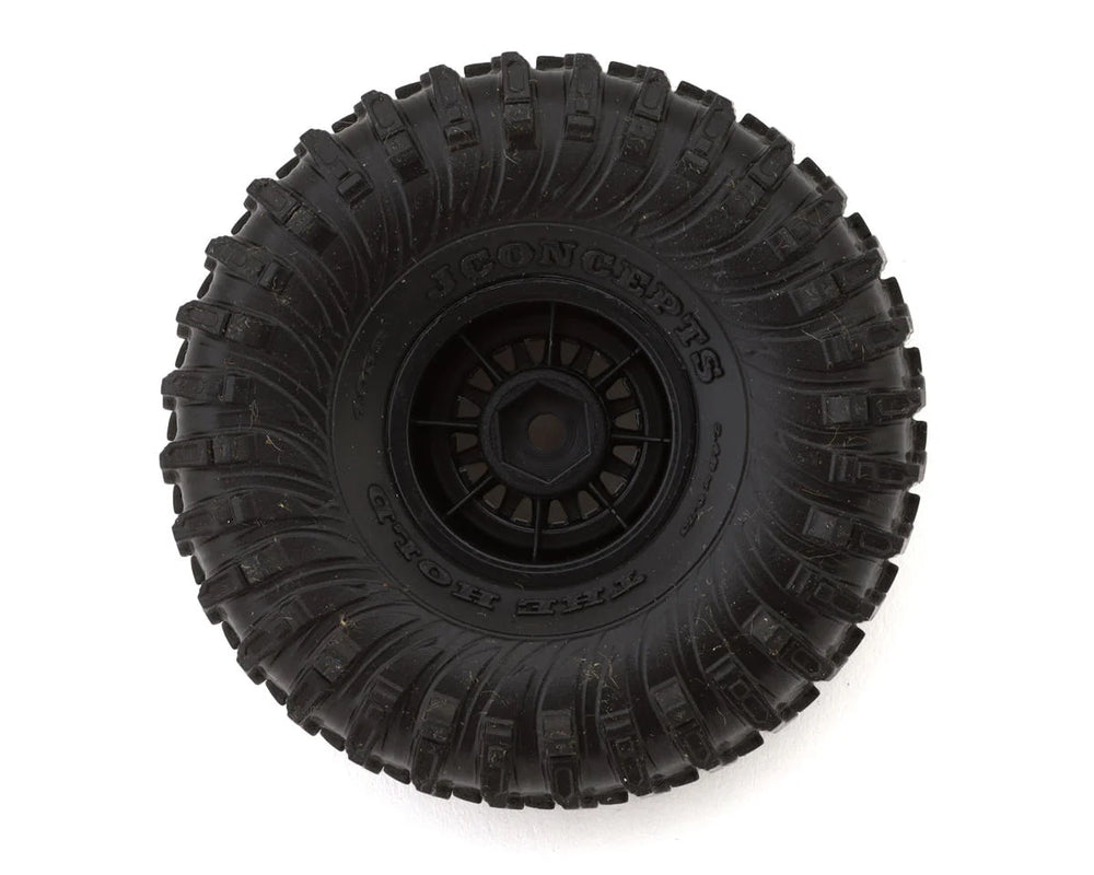 JConcepts The Hold 1.0" Pre-Mounted Tires (63mm OD) (2) w/Crusher Wheels (Green) - Iron City RC Hobbies
