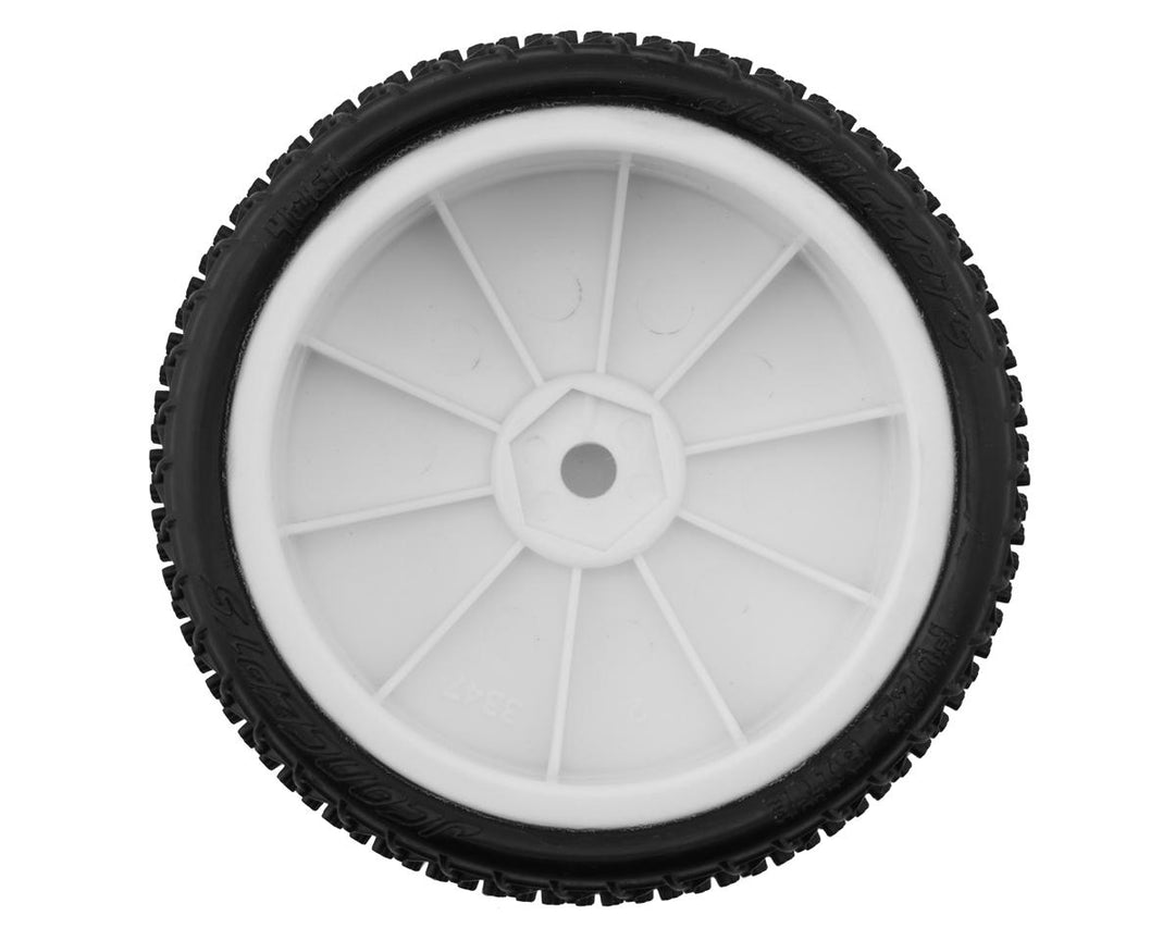 JConcepts Fuzz Bite LP Wide 2.2" Pre-Mounted 2WD Front Buggy Carpet Tires (Pink) (2) w/12mm Hex - Iron City RC Hobbies