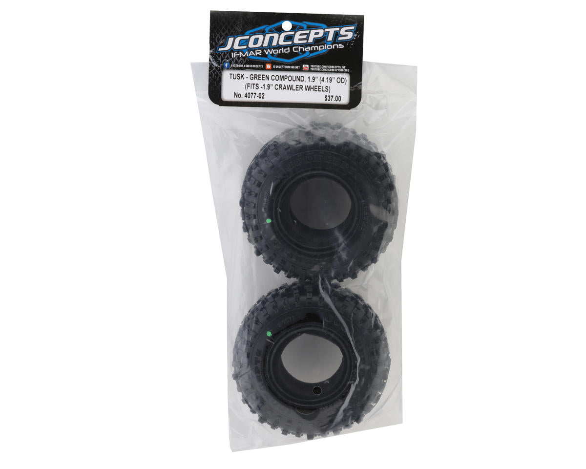 JConcepts Tusk 1.9" All Terrain Crawler Tires (2) (4.19" - Class 1) (Green)