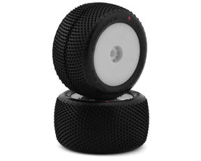 JConcepts Mini-T Fuzz Bite Pre-Mounted Rear Tires (White) (2) (Pink) - Iron City RC Hobbies
