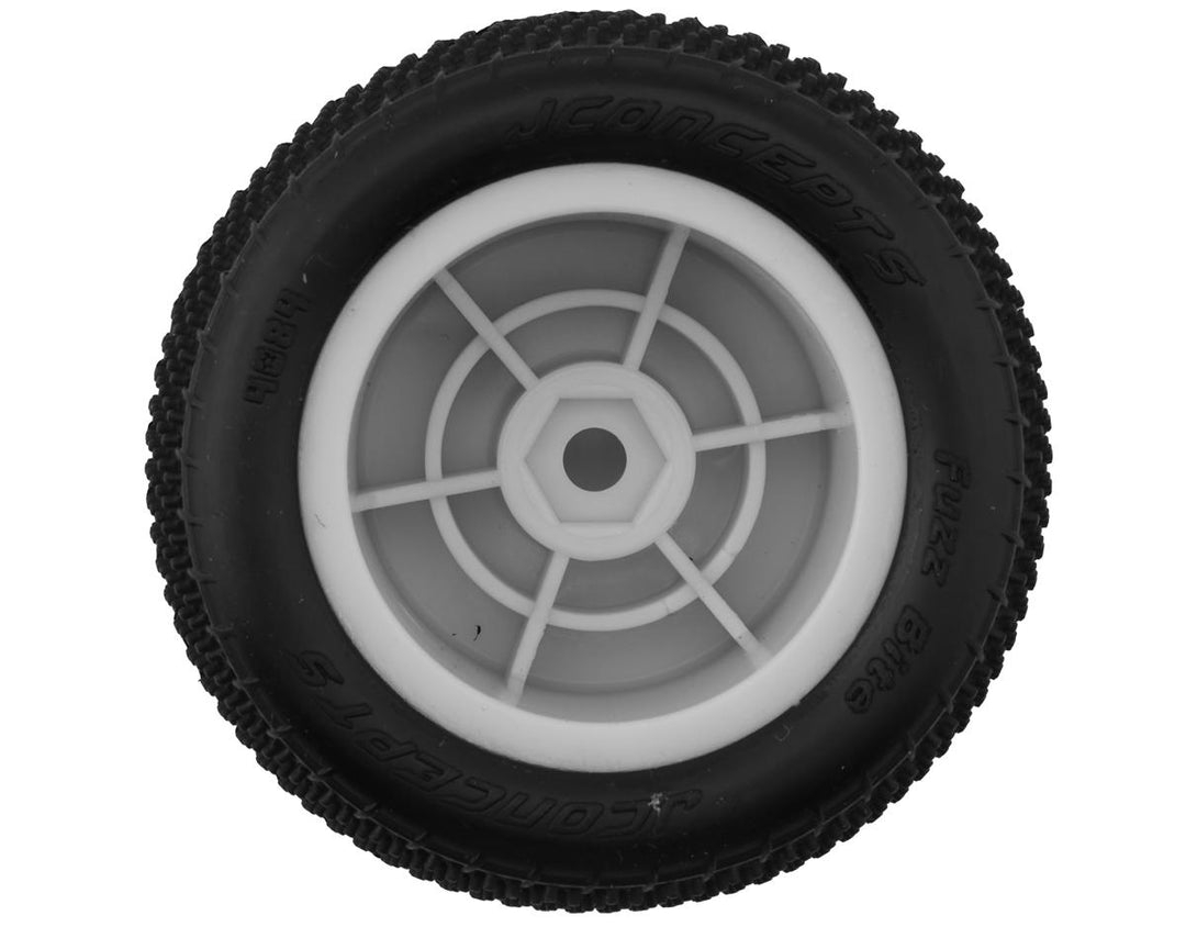 JConcepts Mini-T Fuzz Bite Pre-Mounted Rear Tires (White) (2) (Pink) - Iron City RC Hobbies