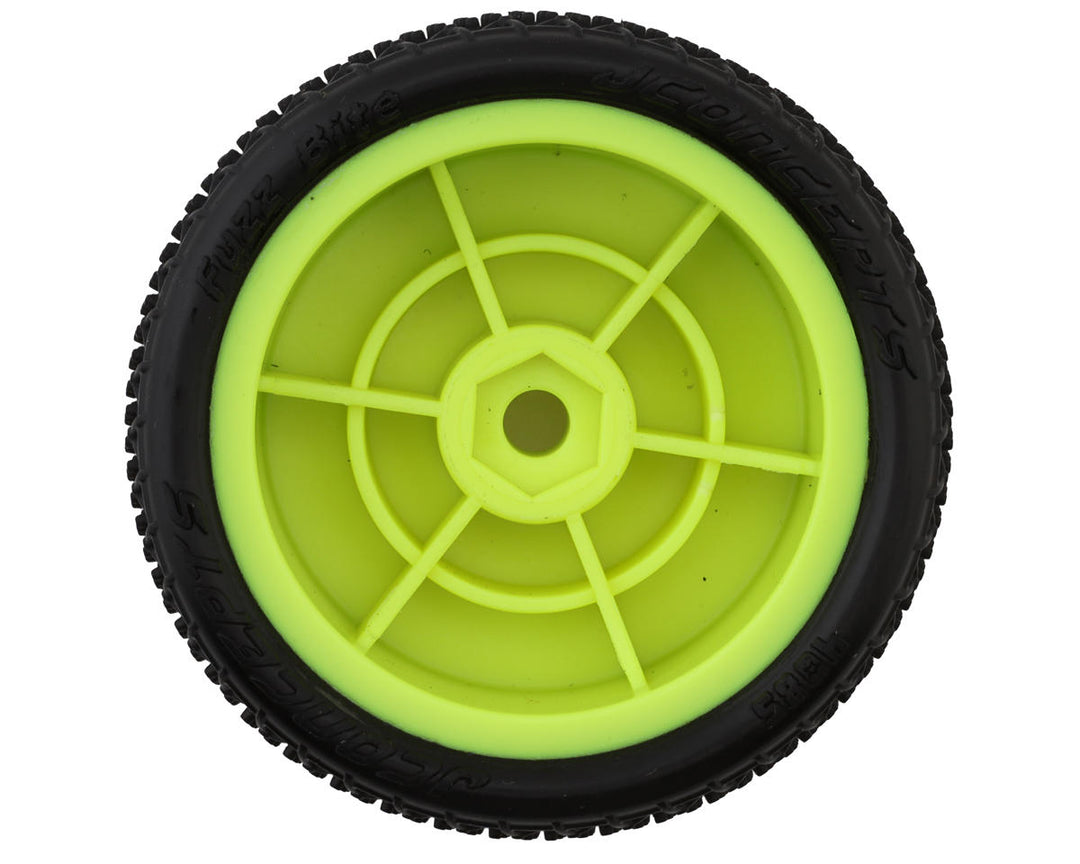 JConcepts Mini-B Fuzz Bite Pre-Mounted Front Tires (Yellow) (2) (Pink) - Iron City RC Hobbies