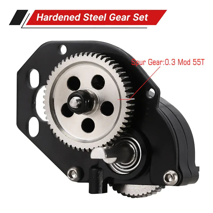 INJORA CNC Aluminum Complete Transmission Gearbox for Axial SCX24 AX24