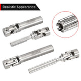 INJORA Stainless Steel Drive Shafts with D Shaped Hole for SCX24 C10 JLU Bronco Base Camp 4Runner