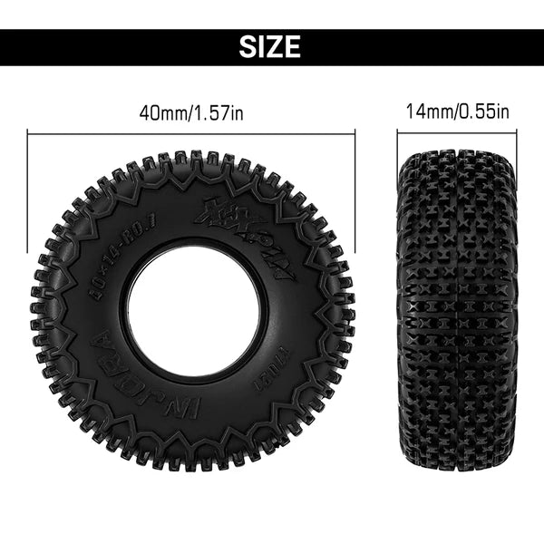 INJORA 0.7" 40*14mm XHX Pin Tires for 1/30 SCX30 (T7021) (4)