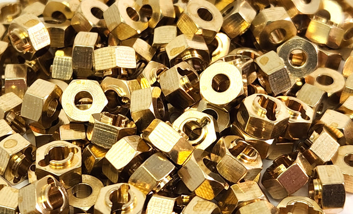 Dlux SCX24 Brass 7mm wheel hexes