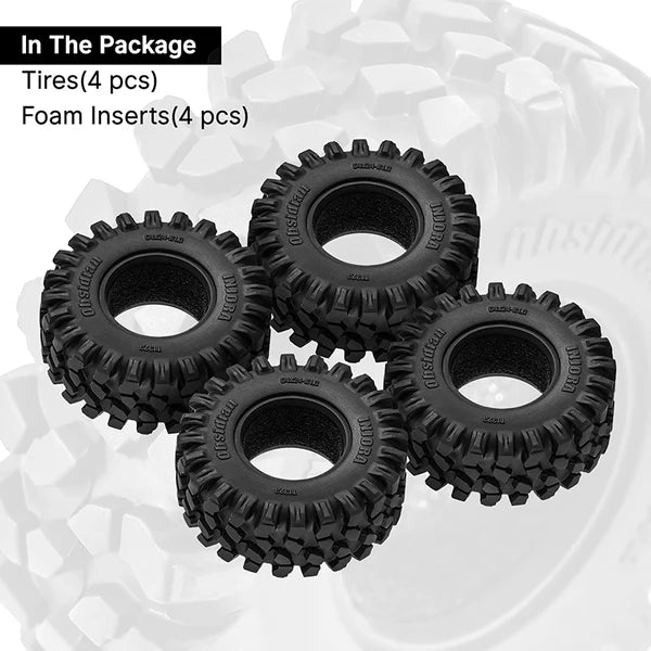 INJORA 1.0" Swamp Claw M/T Tires (56mm/64mm) (T1021/T1019) (4)