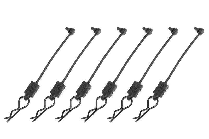 Team Corally Body Clip Retainer w/ Body clip - Black - 6 pcs - Iron City RC Hobbies