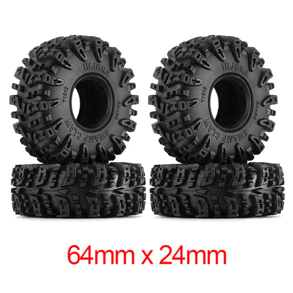 INJORA 1.0" Swamp Claw M/T Tires (56mm/64mm) (T1021/T1019) (4)
