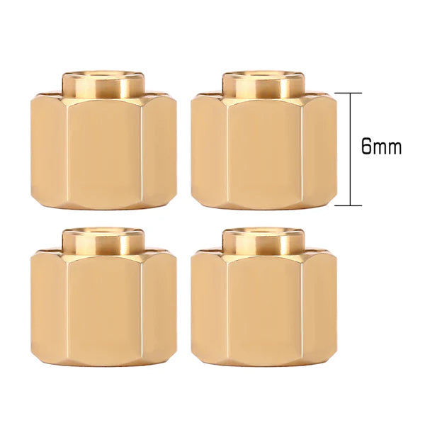 INJORA 4PCS 5/6/7/10mm Brass Wheel Hex Hub Extenders for 1/18 TRX4M Upgrade