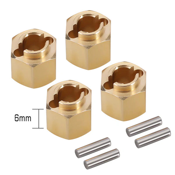 INJORA 4PCS 5/6/7/10mm Brass Wheel Hex Hub Extenders for 1/18 TRX4M Upgrade