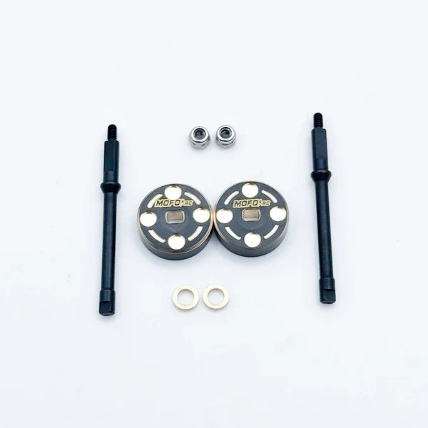 Mofo RC | +4mm Hardened Steel CVD Driveshafts w/ Brass Patty Weights (For Axial SCX30)