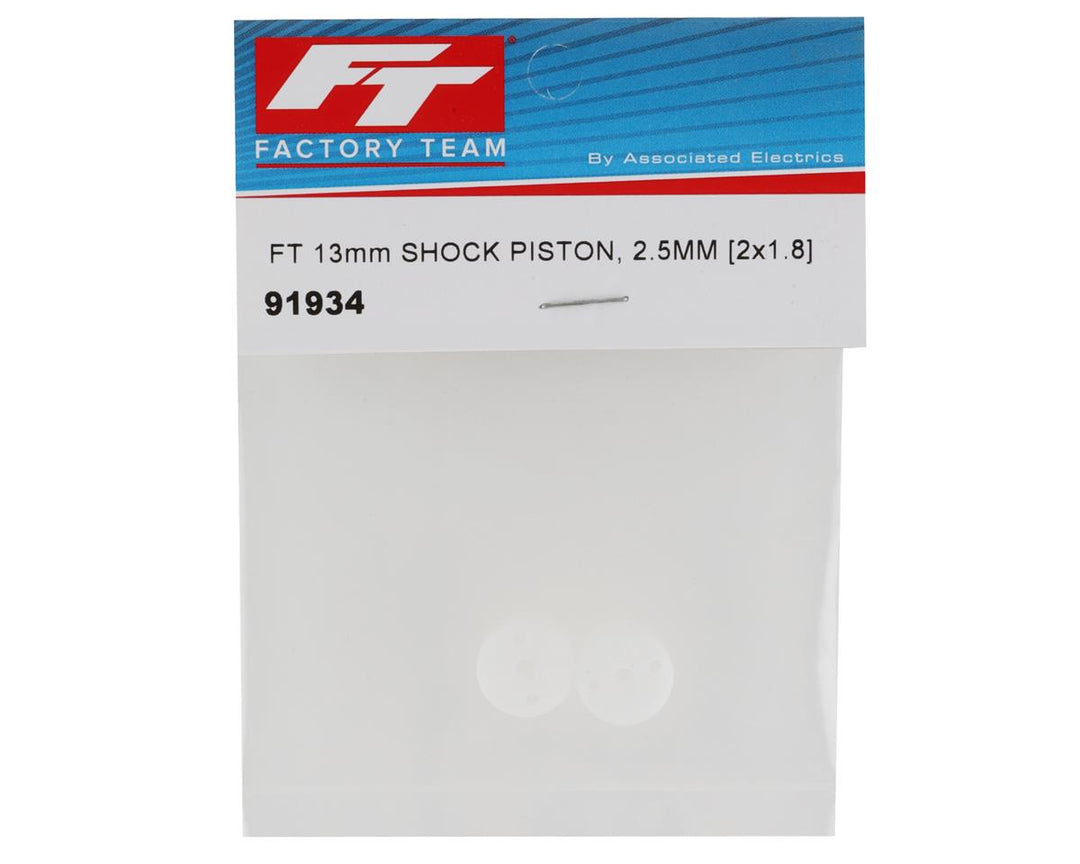 Team Associated Factory Team 13mm 2.5mm Shock Piston (2) (2x1.8mm) - Iron City RC Hobbies