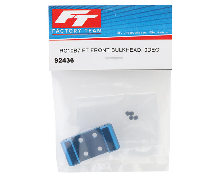 Team Associated RC10B7 Factory Team Aluminum Front Bulkhead (0 Deg) - Iron City RC Hobbies