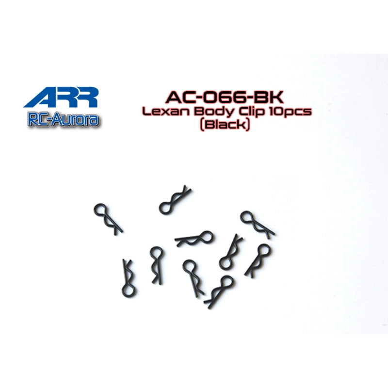 RC-Aurora ARR Lexan Body Clip 10pcs (Black) AC-066-BK - Iron City RC Hobbies
