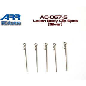 RC-Aurora ARR MINI-Z Lexan Body Clip 5pcs (Silver) #AC-067-S - Iron City RC Hobbies