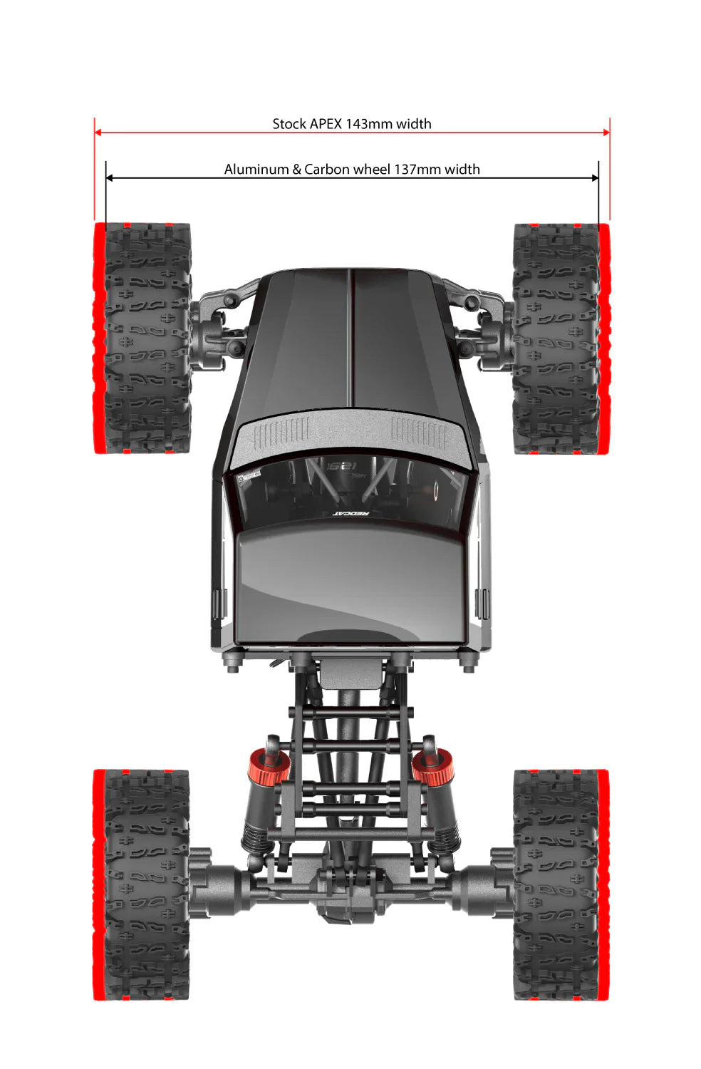 Redcat 1.3" Aluminum & Carbon Fiber Micro Crawler Beadlock Wheels (Choose Color) (4) (23.8g ea)