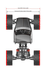Redcat 1.3" Aluminum & Carbon Fiber Micro Crawler Beadlock Wheels (Choose Color) (4) (23.8g ea)