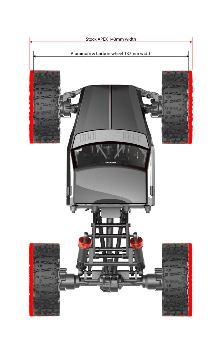 Redcat 1.3" Aluminum & Carbon Fiber Micro Crawler Beadlock Wheels (Choose Color) (4) (23.8g ea)