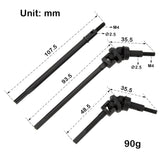 MEUS Racing Metal Isokinetic 3-Section CVD Shafts for 194mm/224mm Wheel Distance 1/10 AR44/AR45 Capra Axles