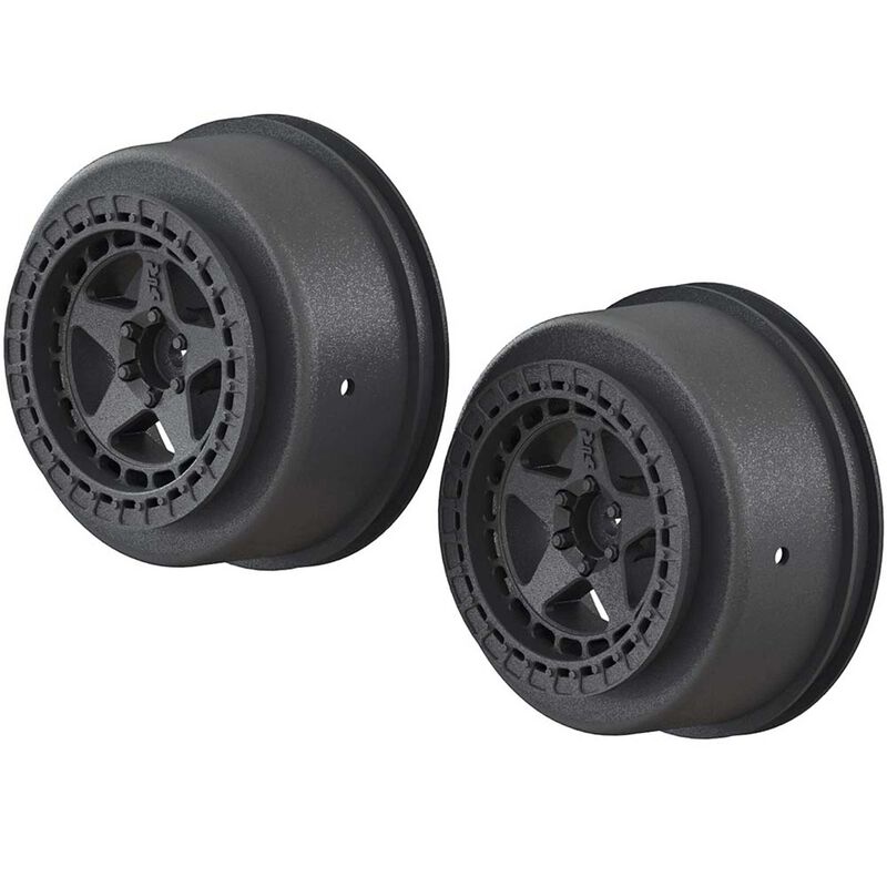 1/10 SHORT COURSE FRONT/REAR 2.2/3.0 WHEELS, 14MM HEX, BLACK (2) - Iron City RC Hobbies