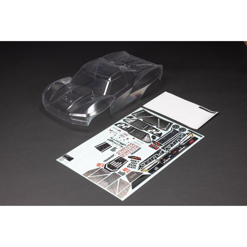 ARRMA 1/10 Clear Body with Decals: FURY 2WD