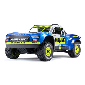 ARRMA MOJAVE GROM MEGA 380 Brushed 4X4 Small Scale Desert Truck RTR with Battery & Charger, Blue/White - Iron City RC Hobbies