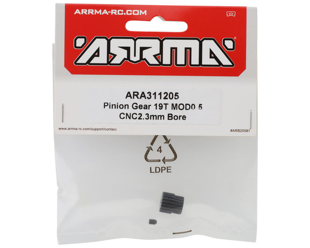 Arrma Mod 0.5 Pinion Gear (2.3mm Bore) (19T) - Iron City RC Hobbies