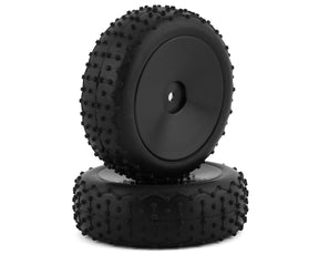 Associated Reflex 14B/14T Narrow Mini Pin Tires, Front Mounted, Black (2) - Iron City RC Hobbies