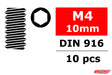 Team Corally - Steel Set Screws M4 x 10mm - Hex - 10 pcs - Iron City RC Hobbies