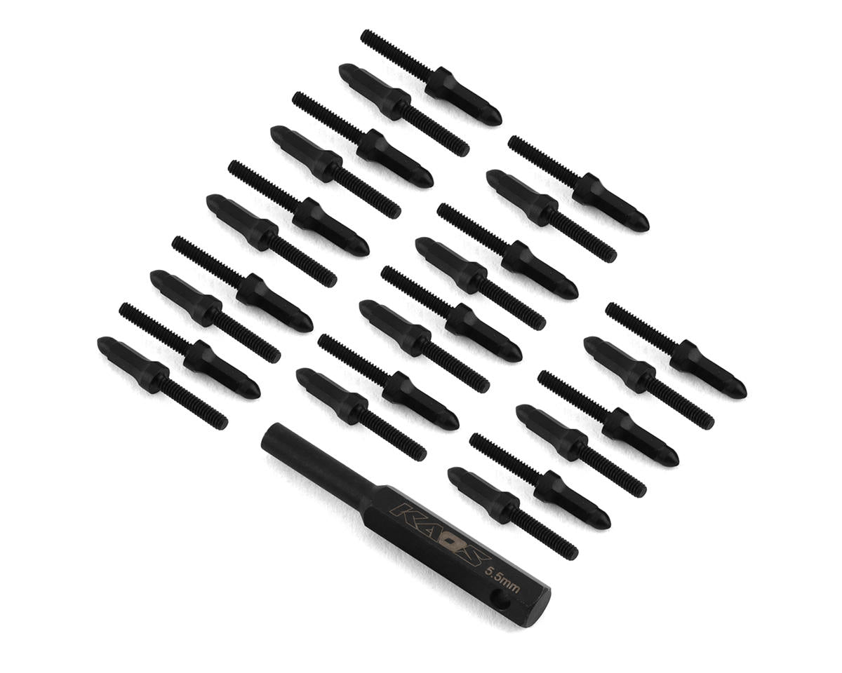CEN RACING Ford F250 KG1 Bullet Wheel Lugs (Black Chrome) (24) (2mm studs) w/Tool - Iron City RC Hobbies