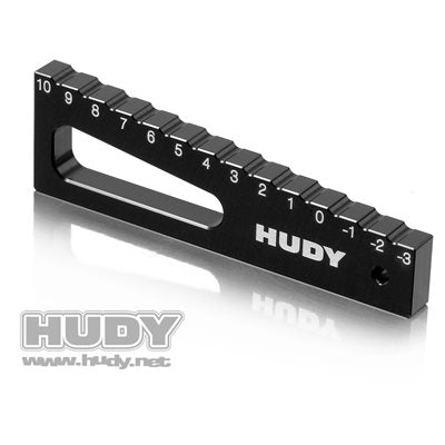 HUDY CHASSIS DROOP GAUGE -3 TO 10 MM FOR 1 / 8, 1 / 10 CARS
