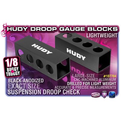 HUDY CHASSIS DROOP GAUGE SUPPORT BLOCKS 30MM FOR 1 / 8 OFF-ROAD - LW (2)