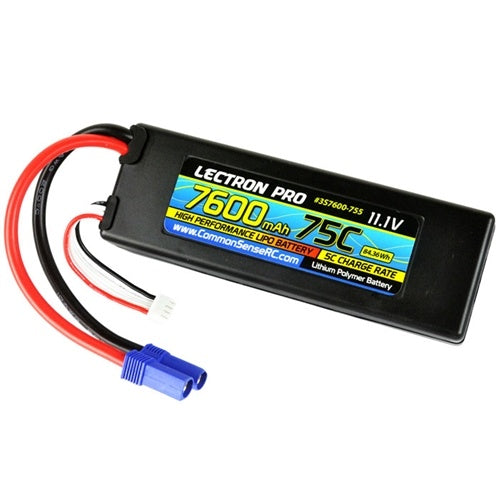 Lectron Pro 11.1V 7600mAh 75C Lipo Battery with EC5 Connector - Iron City RC Hobbies